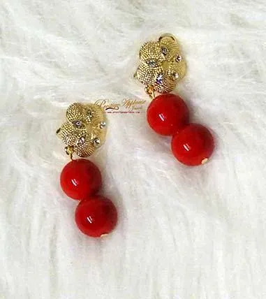 1 Layers Simple Red Bead Necklace Jewellery