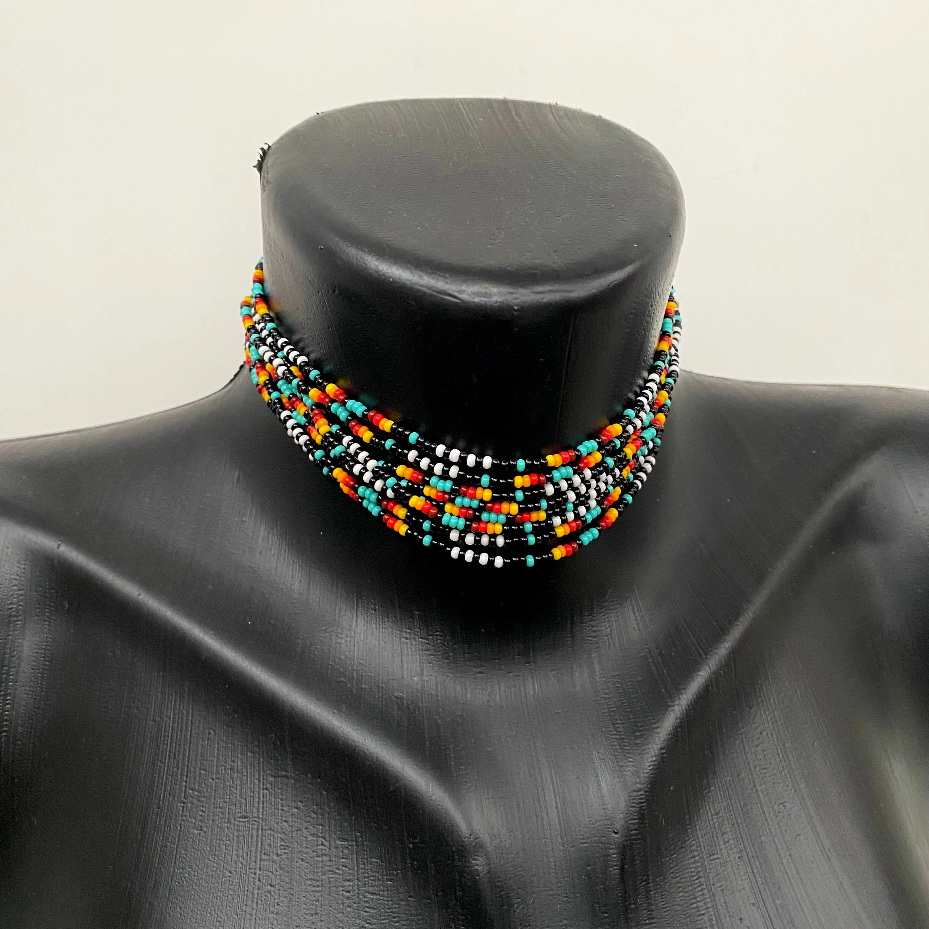 100-300" Long Seed Bead Necklace Statement, Colorful Layered Necklace, Extra long wrap necklace, Indigenous Style Necklace, Native Inspired