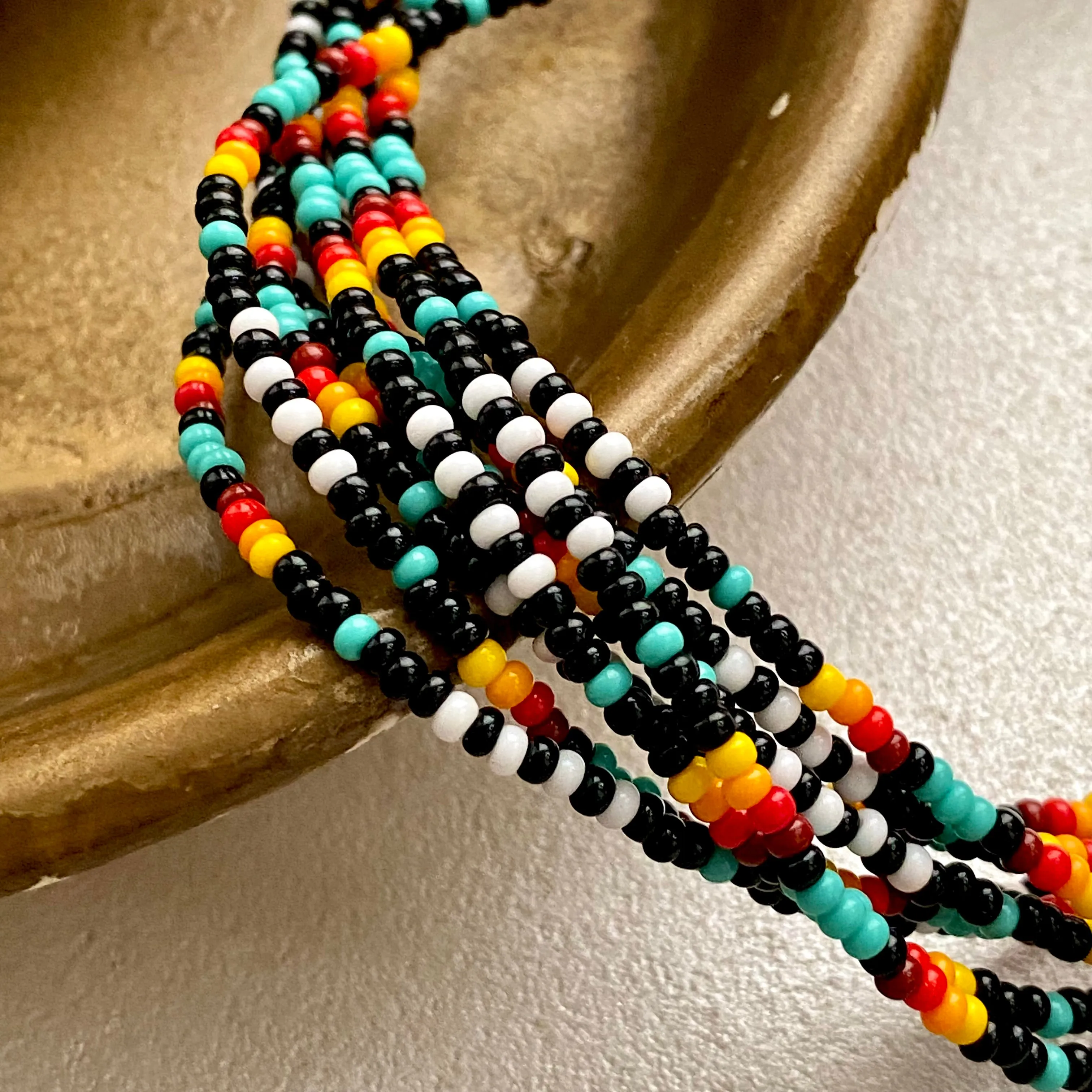 100-300" Long Seed Bead Necklace Statement, Colorful Layered Necklace, Extra long wrap necklace, Indigenous Style Necklace, Native Inspired