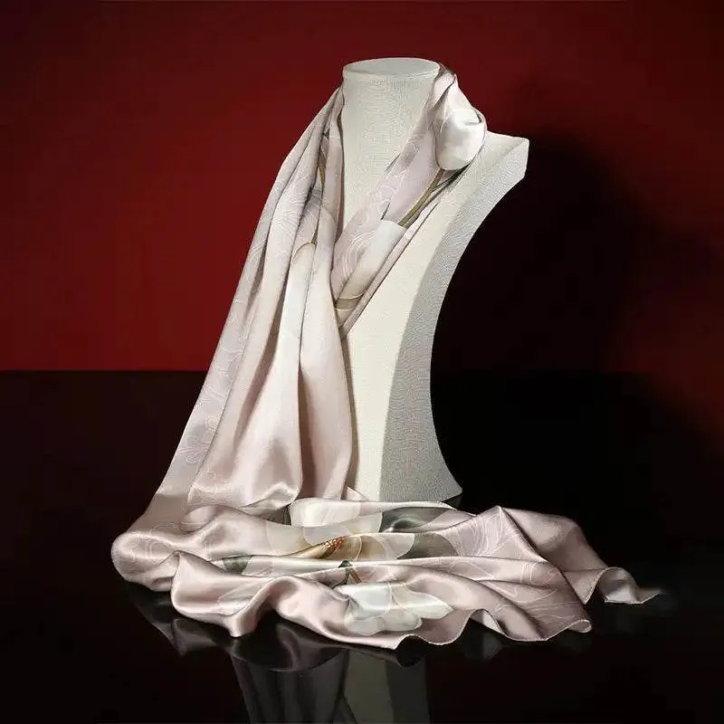 100% Mulberry Silk Shawl Scarf for Women Fall 90x90cm