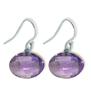 12 Carat 14K Solid White Gold Come Unmasked Amethyst Earrings