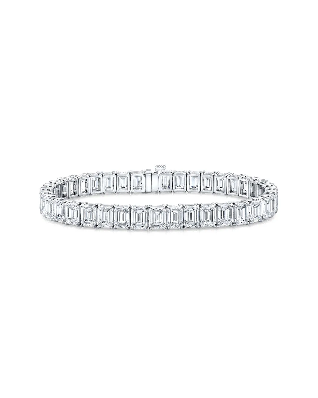 14.06 Ct Emerald Cut Diamond Tennis Bracelet In 14K Gold