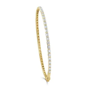 14K Gold & Emerald-Cut Diamond Bangle - 1.59ct