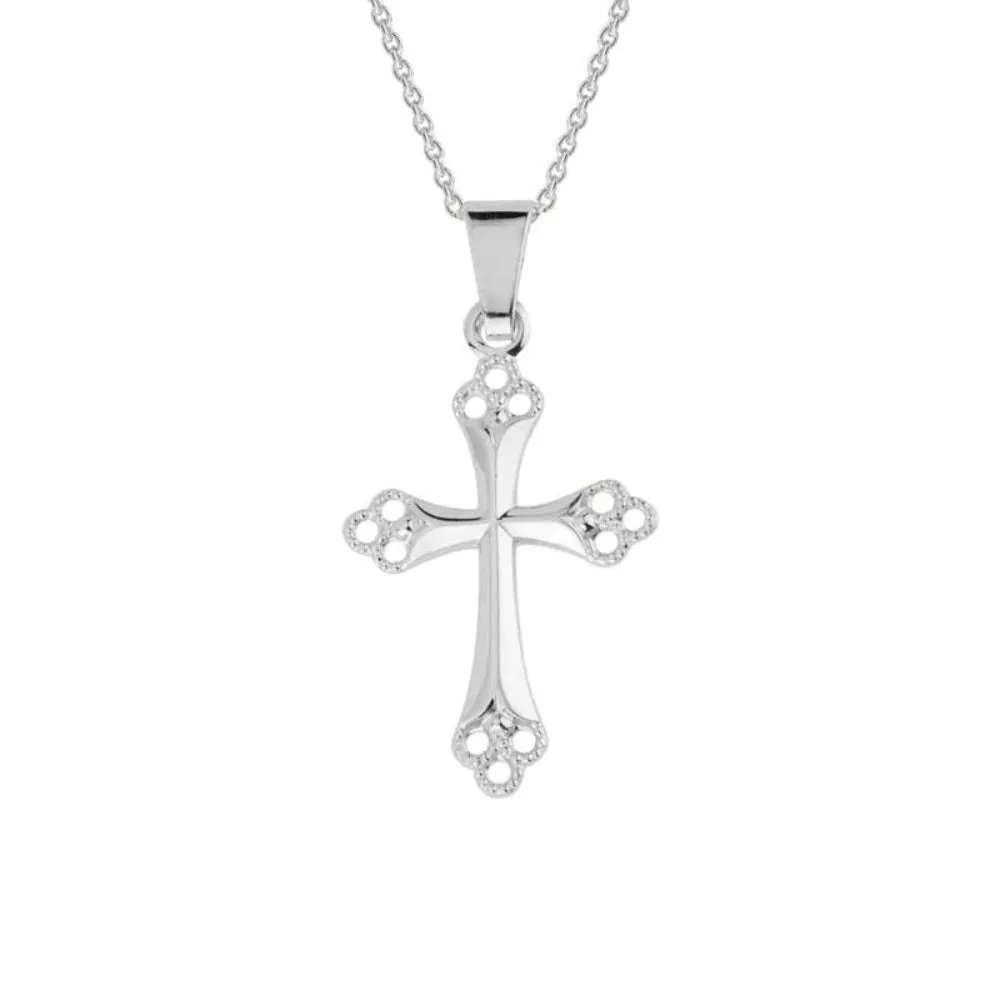 14k Gold Filigree Cross Pendant Necklace