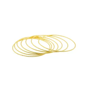 14K Gold Plated 7-Piece Skinny Bangle Set