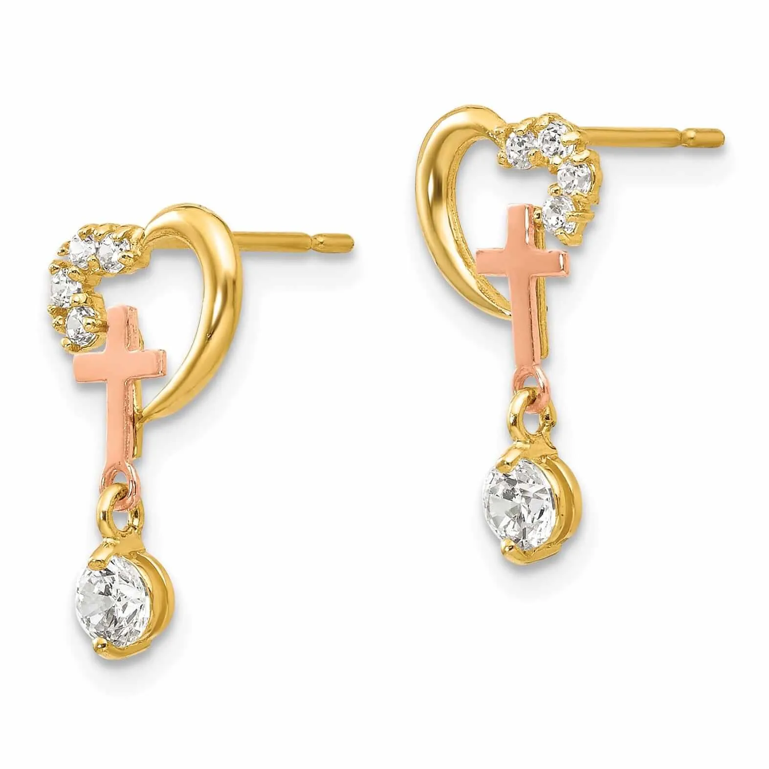 14k Madi K CZ Childrens Mushroom Post Earrings