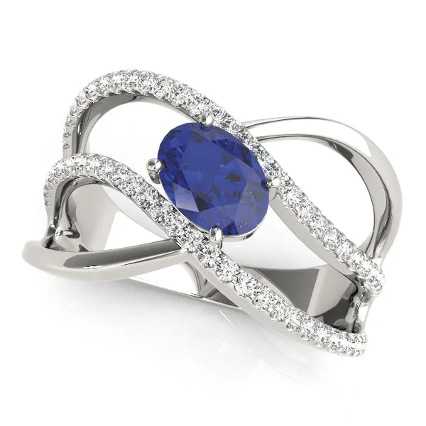 14K Oval Sapphire Ring