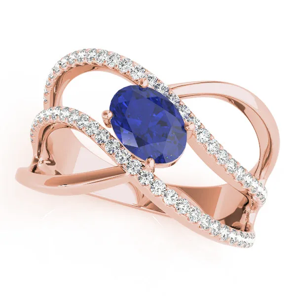 14K Oval Sapphire Ring