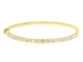 14K Yellow Gold 1.8ctw 7" Bangle Style Diamond Bracelet