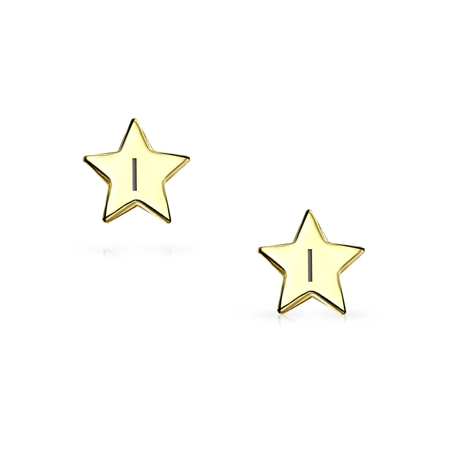 14K Gold USA Celestial Cartilage Ear Lobe Threader Tiny Star Stud Earrings