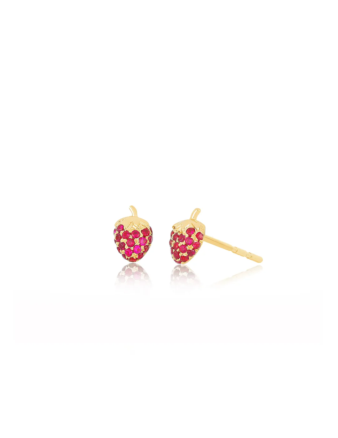 14KY Ruby Mini Strawberry Studs