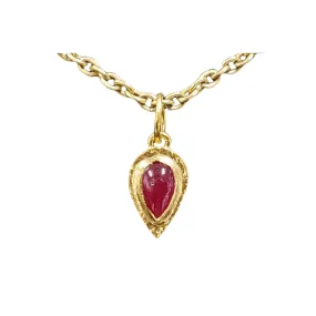 18k Gold Natural Ruby Dainty Pendant