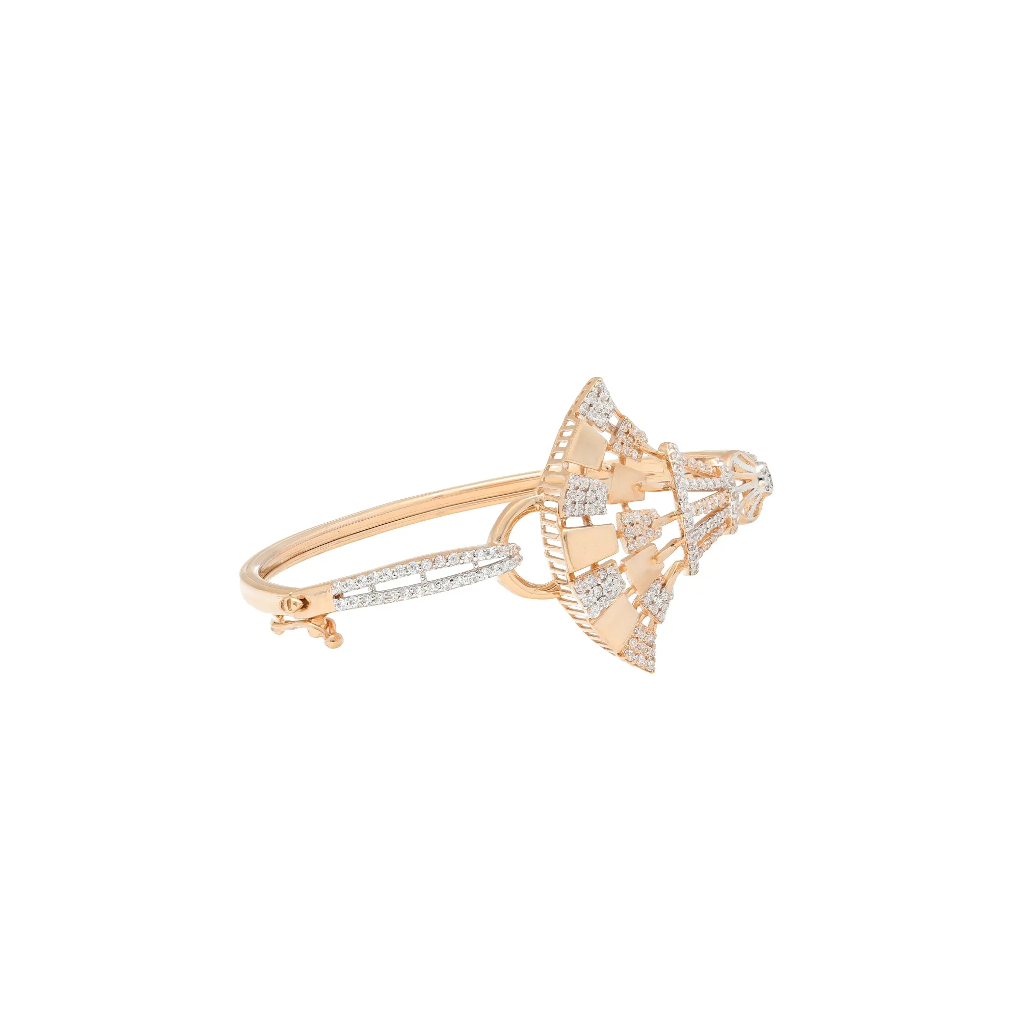 18K Rose Gold & CZ Bangle (13.9gm)