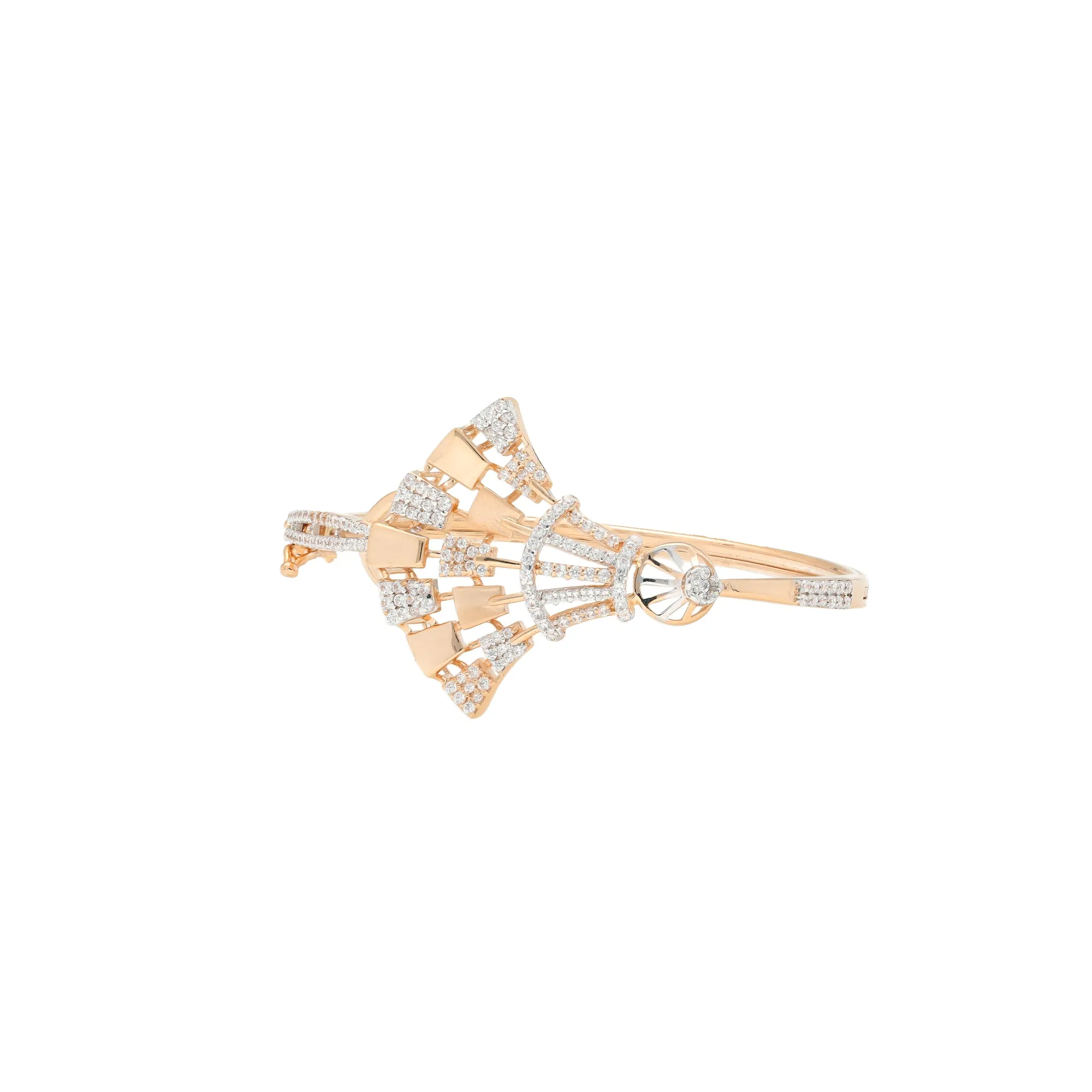 18K Rose Gold & CZ Bangle (13.9gm)