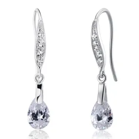 2 Carat Pear Cut Created Diamond 925 Sterling Silver Dangle Earrings XFE8018