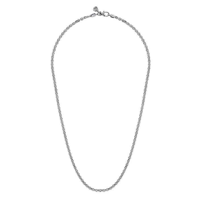 22" 925 Sterling Silver Solid Men's Link Chain Necklace