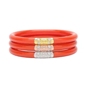 3 Kings All Weather Bangle Set of 3 - Coral