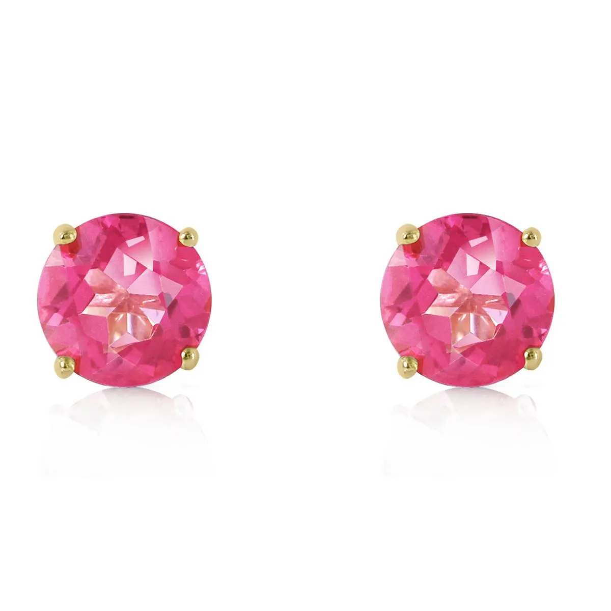 3.1 Carat 14K Solid Yellow Gold Precisely Why Pink Topaz Earrings