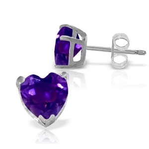 3.25 Carat 14K Solid White Gold Set To Stun Amethyst Earrings