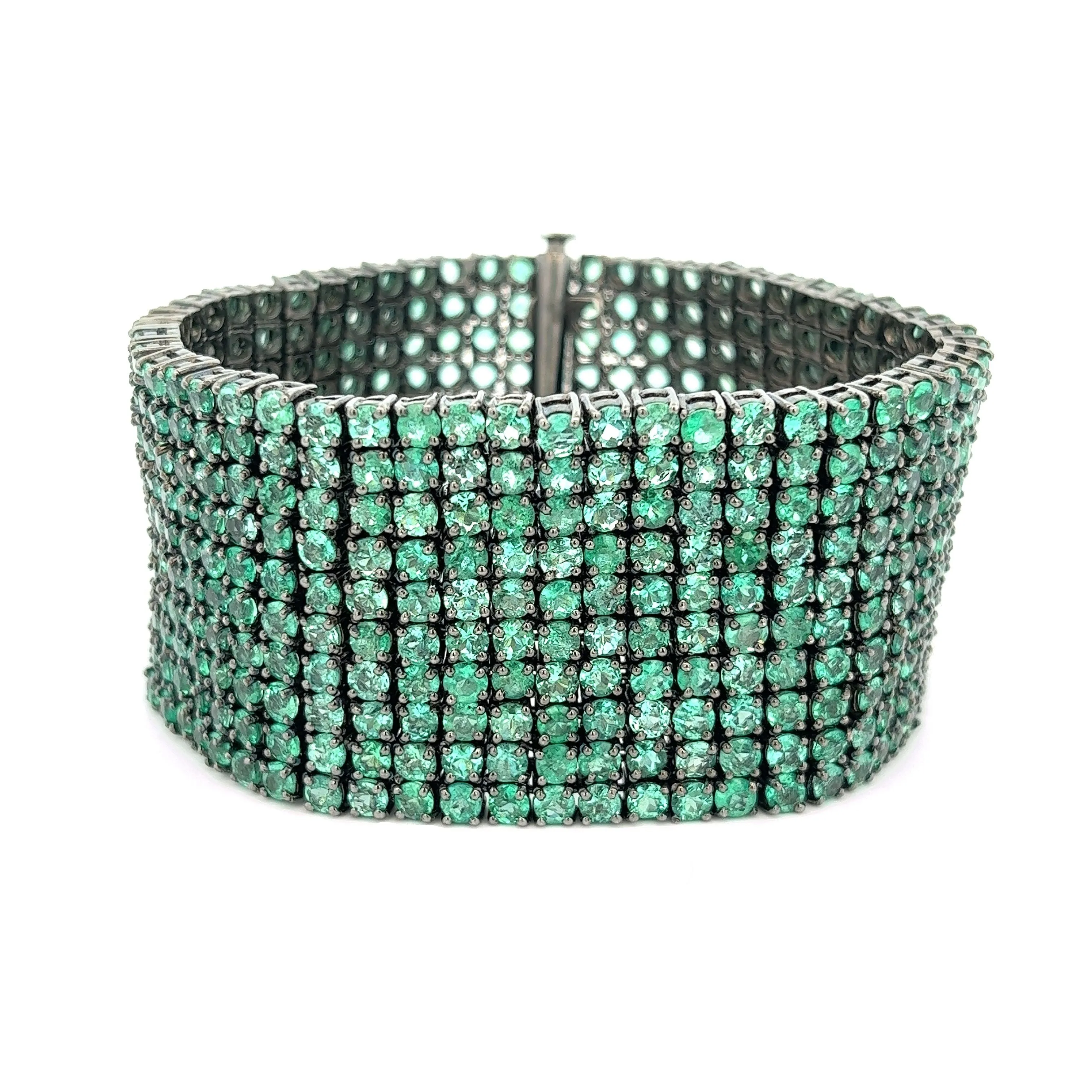 42.54ct Sterling Silver Emerald Bracelet