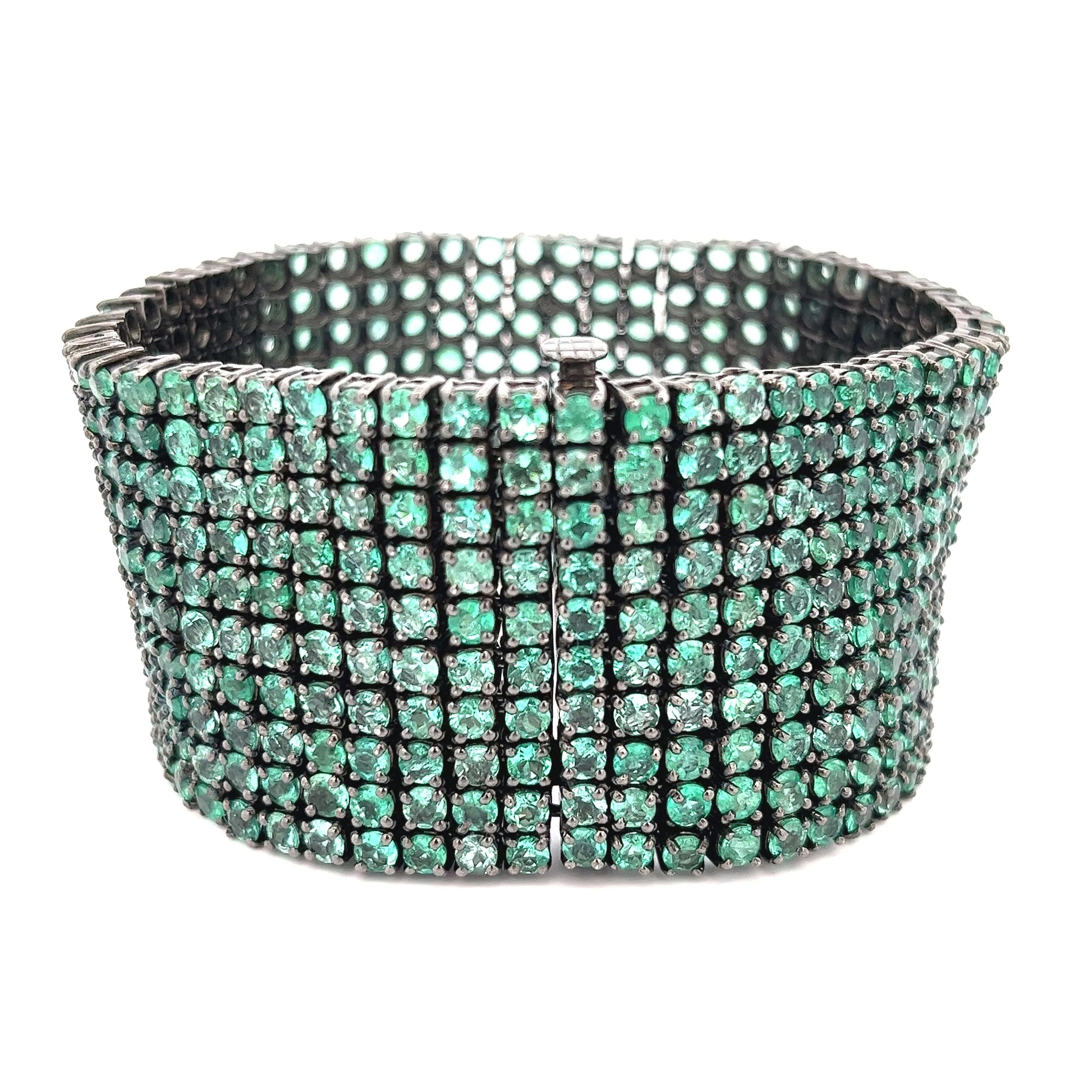 42.54ct Sterling Silver Emerald Bracelet