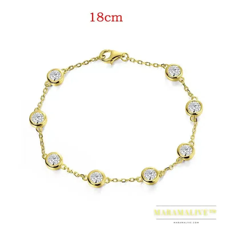 4/5mm Classic Bubble Moissanite Bracelet for Women 8 Stones Sparkling Lab Diamond Tennis Bracelet 925 Sterling Silver GRA