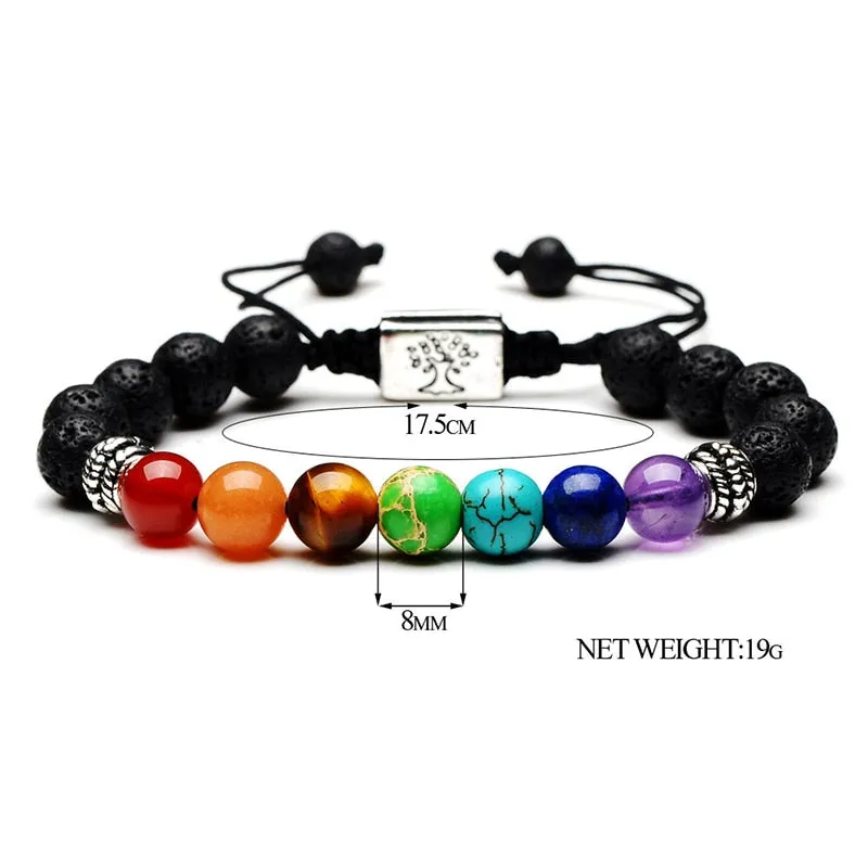 7 Chakra Tree Of Life OM Charm Bracelet