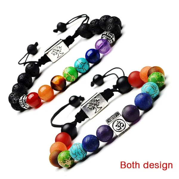 7 Chakra Tree Of Life OM Charm Bracelet