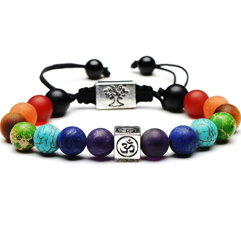 7 Chakra Tree Of Life OM Charm Bracelet