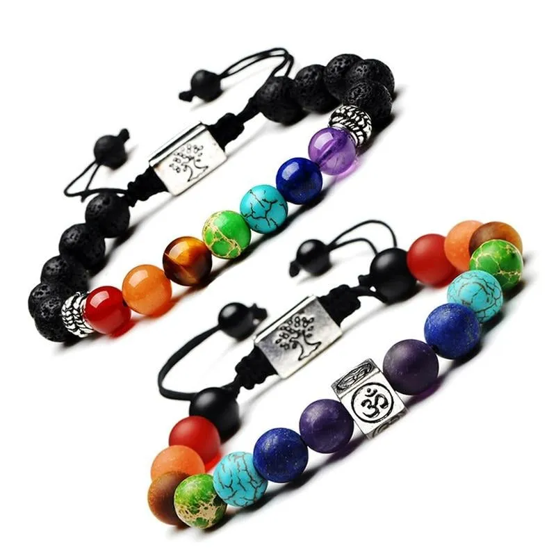 7 Chakra Tree Of Life OM Charm Bracelet