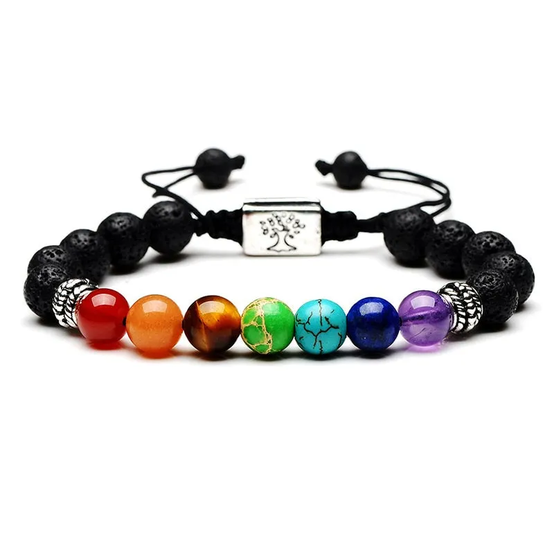 7 Chakra Tree Of Life OM Charm Bracelet