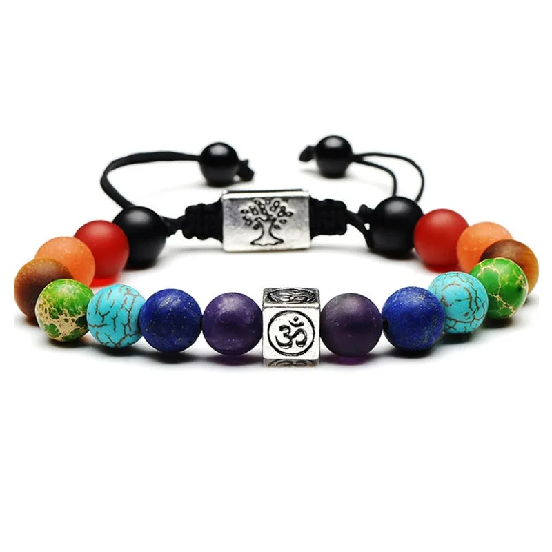 7 Chakra Tree Of Life OM Charm Bracelet