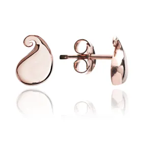 70%  DISCOUNT  Little Princess Girls' Solid 18ct Rose Gold  Vermeil Paisley Stud Earrings