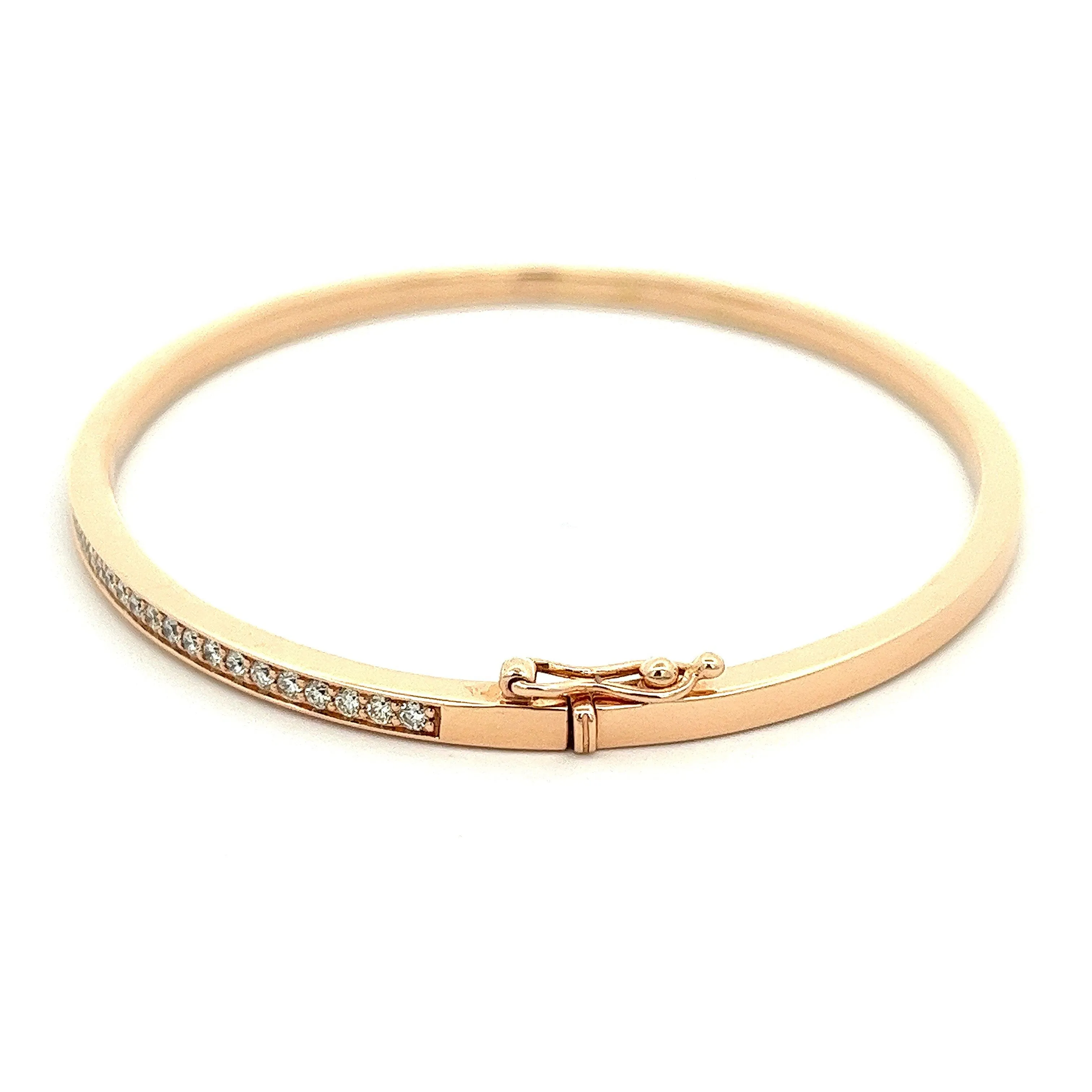 .85ct 14k Rose Gold Diamond Bangle