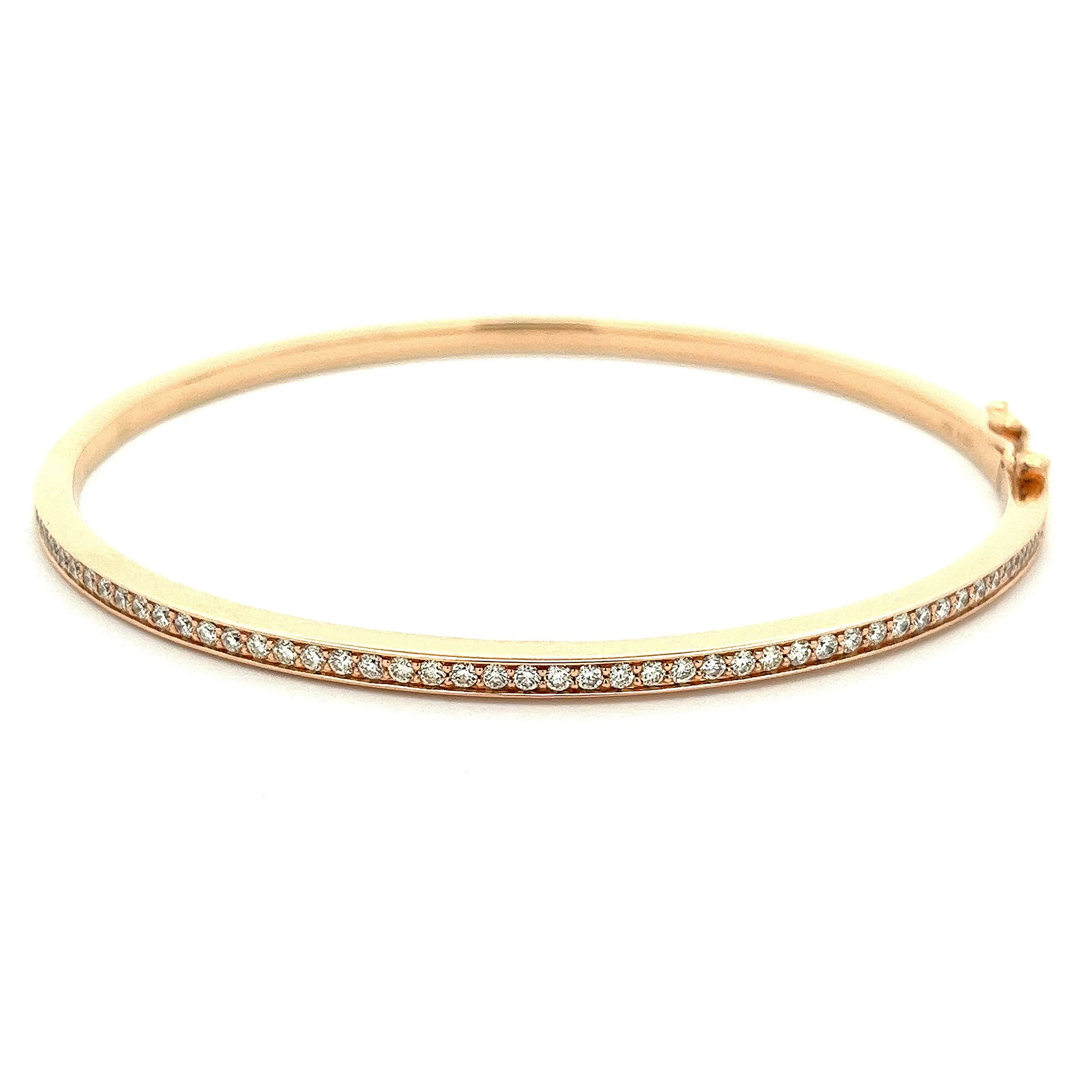 .85ct 14k Rose Gold Diamond Bangle