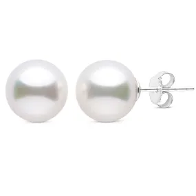 9.0-10.0 mm AAA White South Sea Pearl Stud Earrings