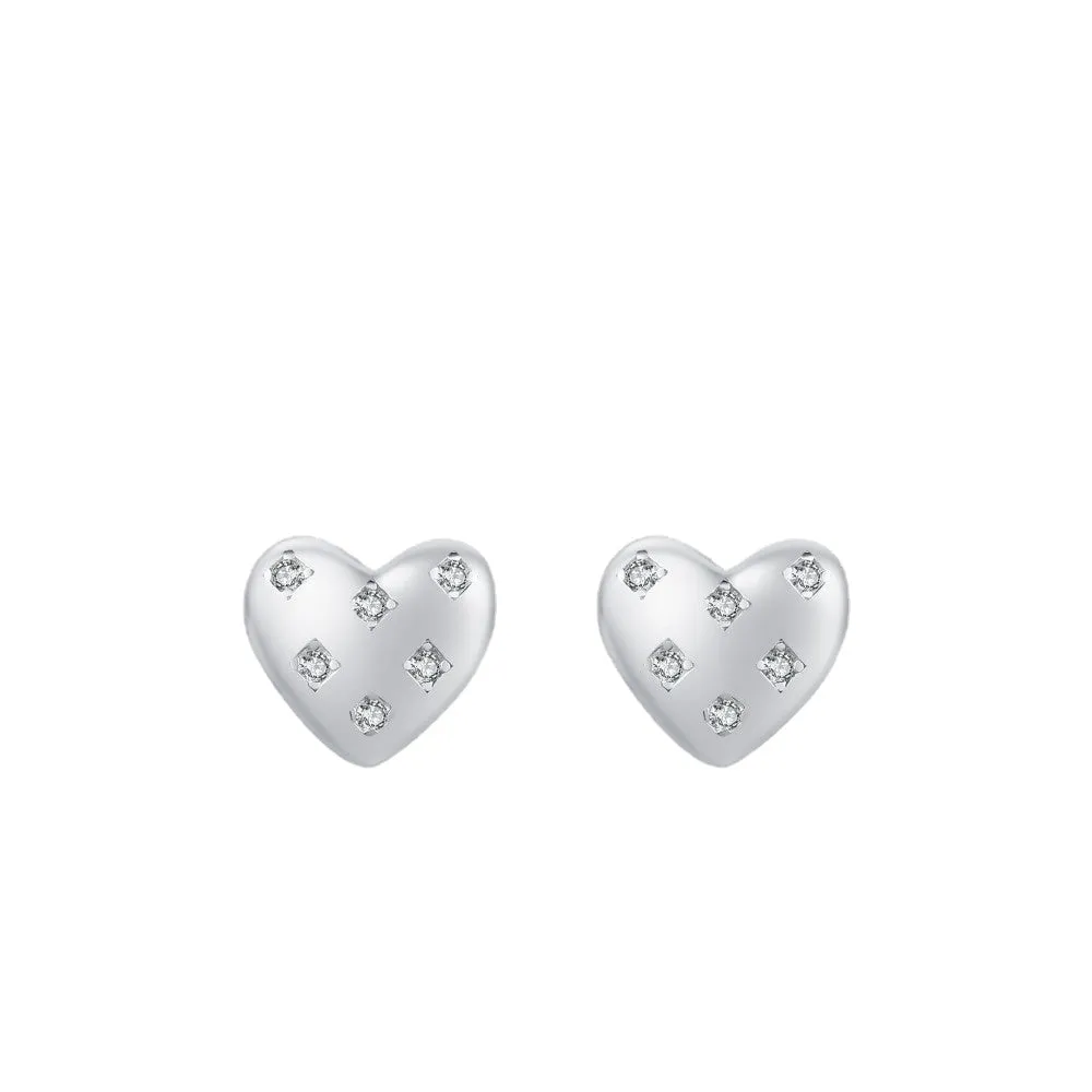 925 Sterling Silver and Zircon Love Heart Stud Earrings Women's Ins Temperament Sweet Sense of Luxury Small Earrings Ear Piercing

Everyday Genie Earrings from the Planderful Collection