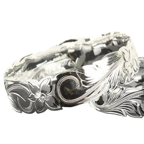 925 Sterling Silver Hand Carved Hawaiian Bangles - 6mm to 18mm