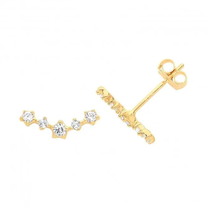 9ct Yellow Gold Zirconia Constellation Stud Earrings ES1613