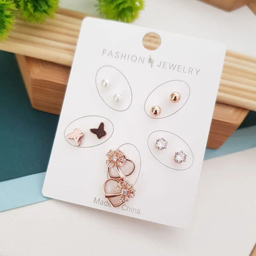 Aamrapali Rose Gold Plated Austrian Stone Studs Earrings