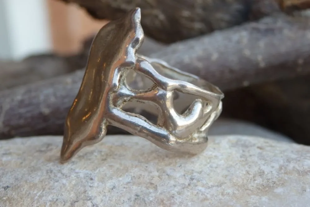 Abstract Silver Ring