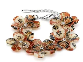 Acrylic Flower Bracelet (Brown)