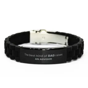 Advisor Dad Gifts, The best kind of DAD, Father's Day Appreciation Birthday Black Glidelock Clasp Bracelet for Advisor, Dad, Father from Son Daughter