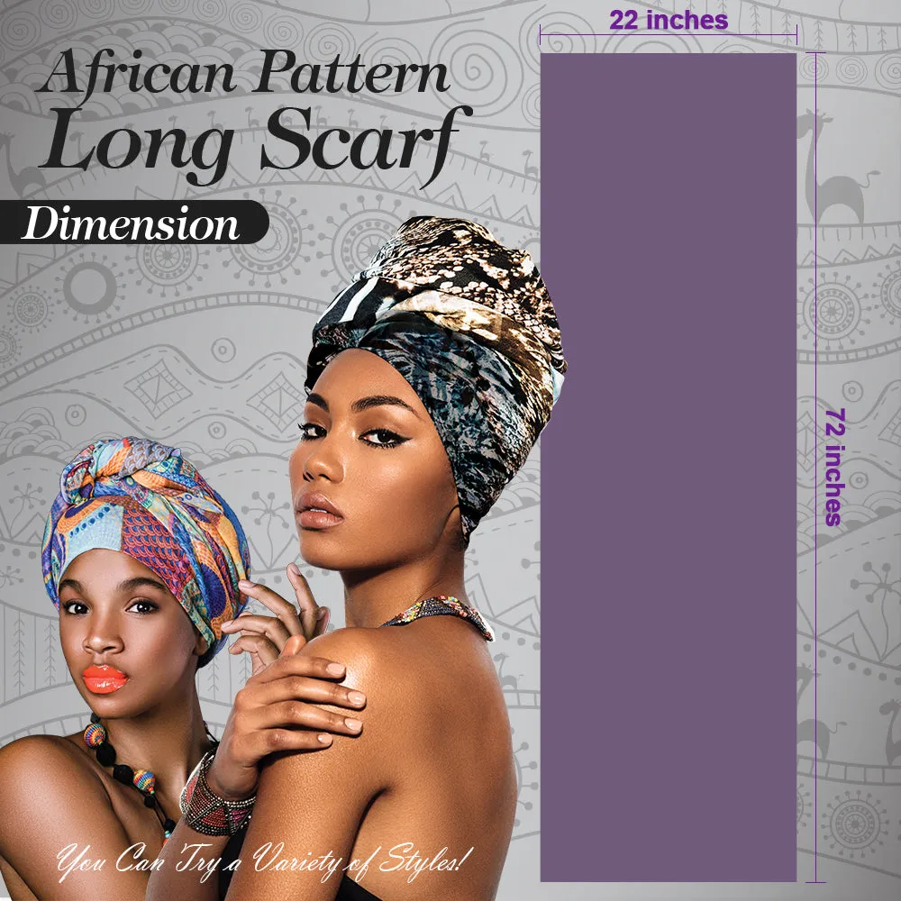 African Pattern Long Scarf (71" X 22")