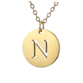 Alphabet Necklace Gold Plated - Letter N