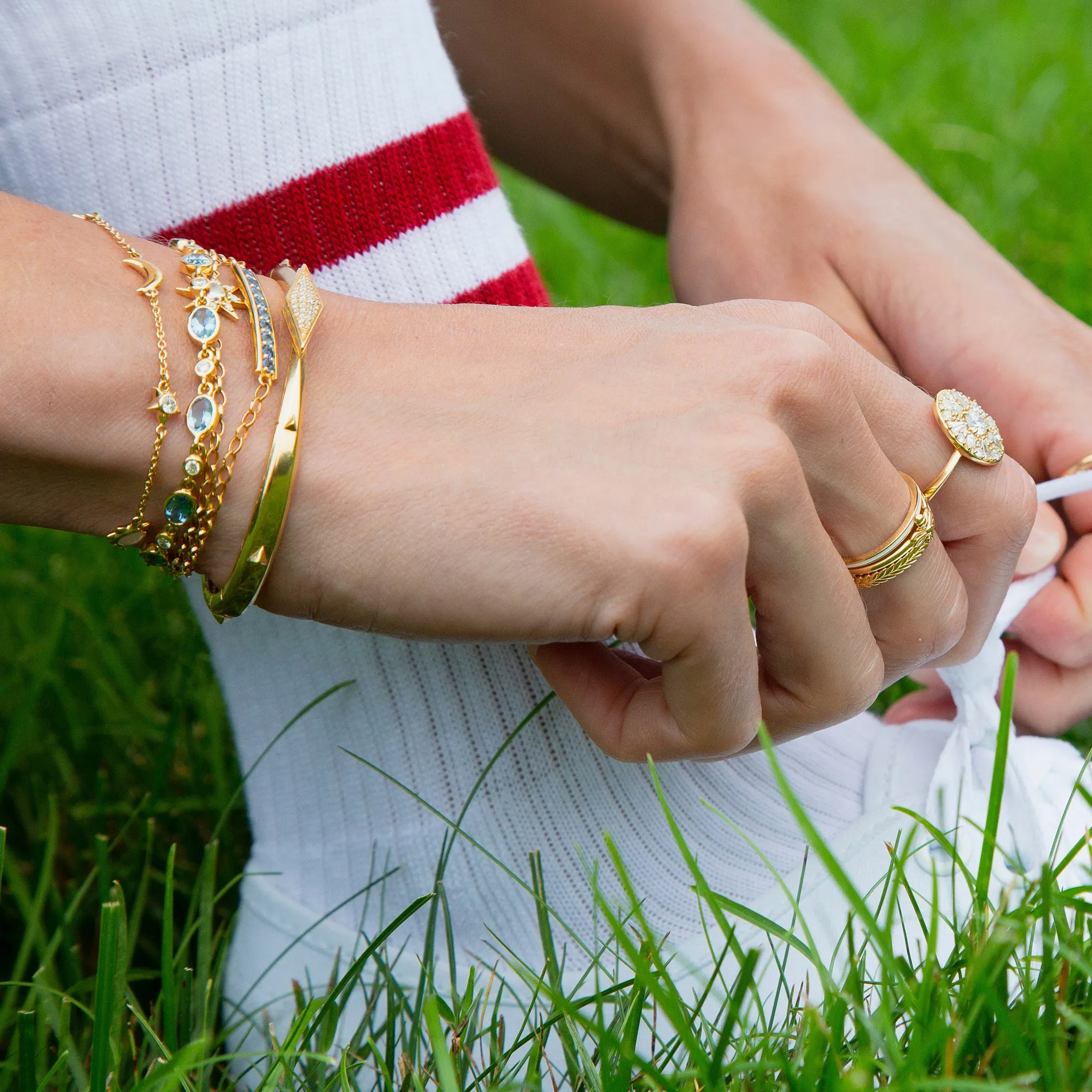 Aquamarine Tennis Bracelet in 18K Gold