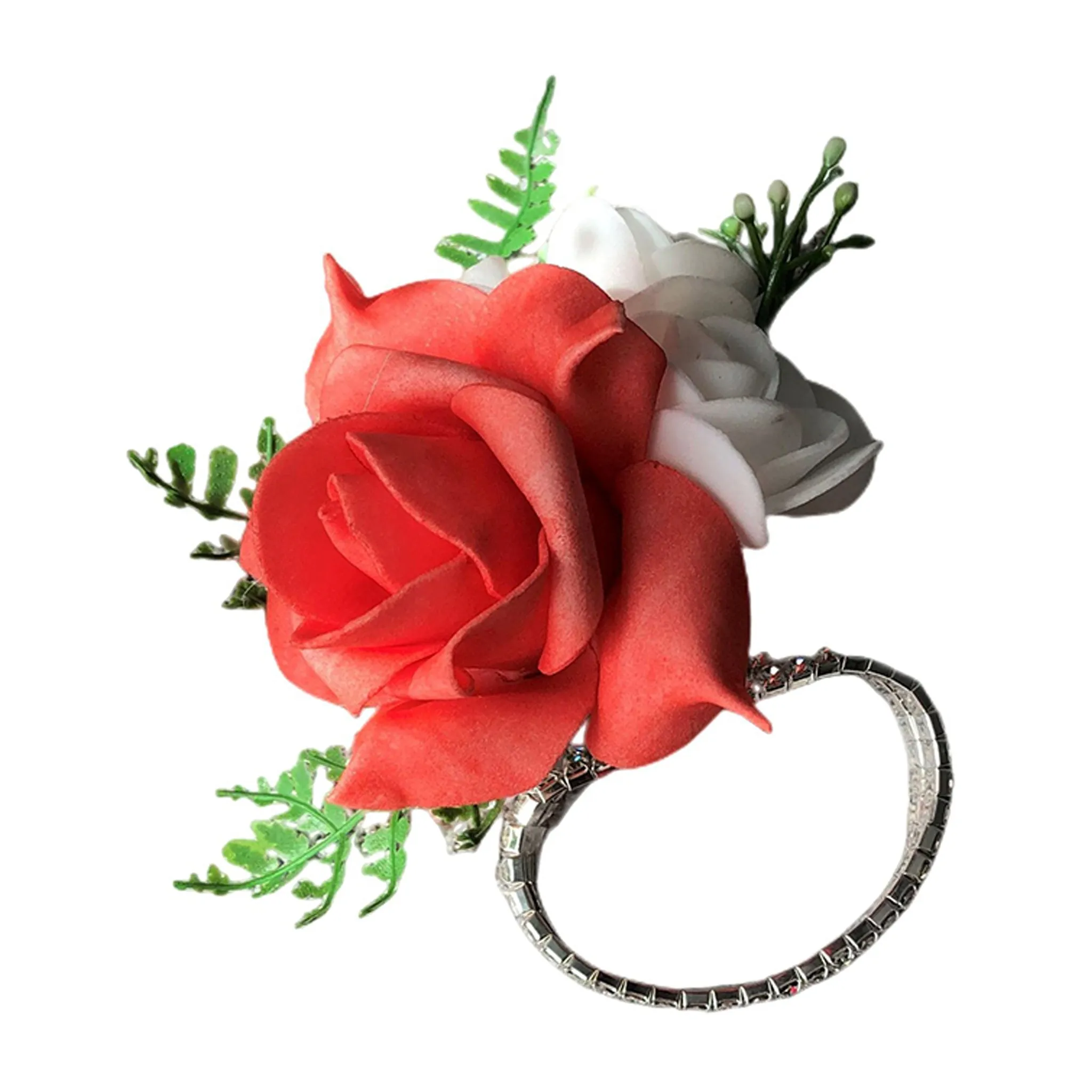 Artificial Wrist Corsage for Prom Coral Rose Corsage