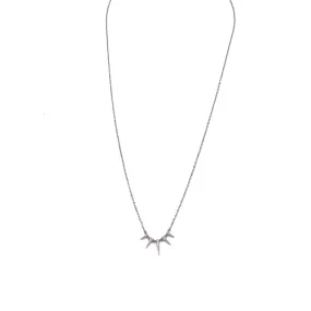 Ashley Gold Sterling Silver 5 Spike CZ Necklace