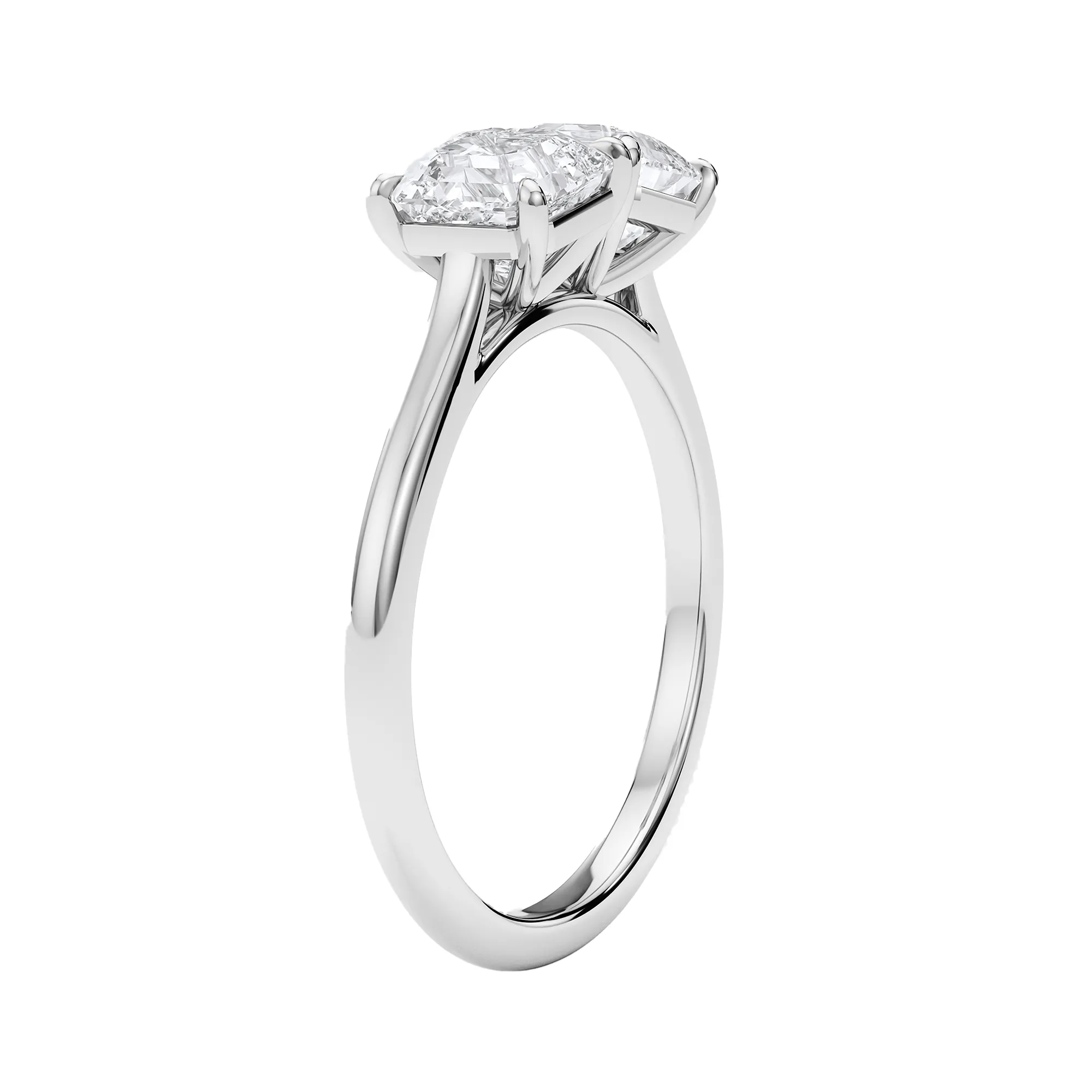 Asscher Twin Diamond Ring