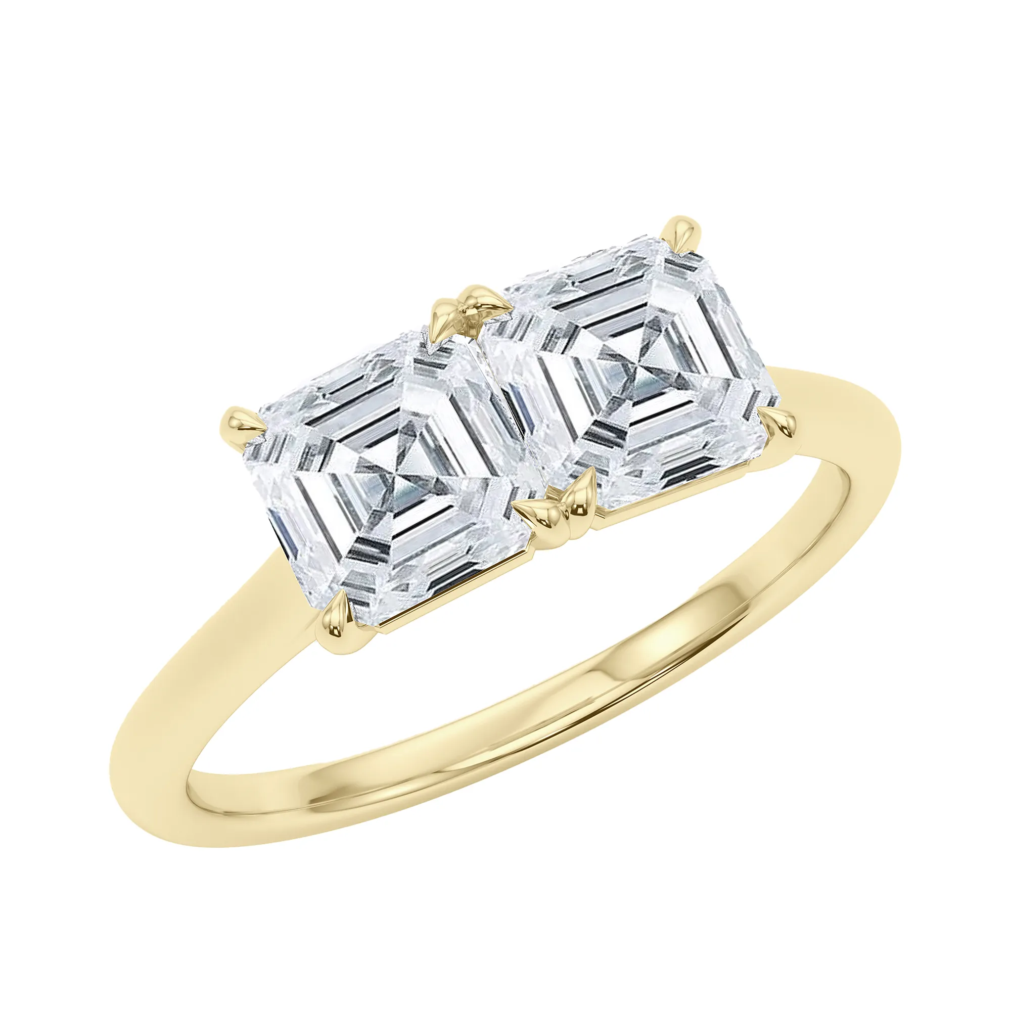 Asscher Twin Diamond Ring